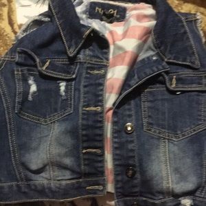 Blue jean jacket vest
